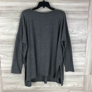Go Couture Grey Women's Oversize Heavy Knit Long Sleeve Shirt